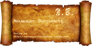 Neumayer Bernadett névjegykártya